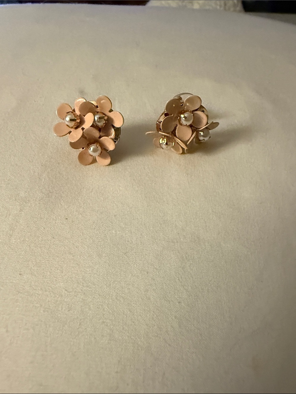 Delicate Flower Cluster Stud Earrings in Blush Pink